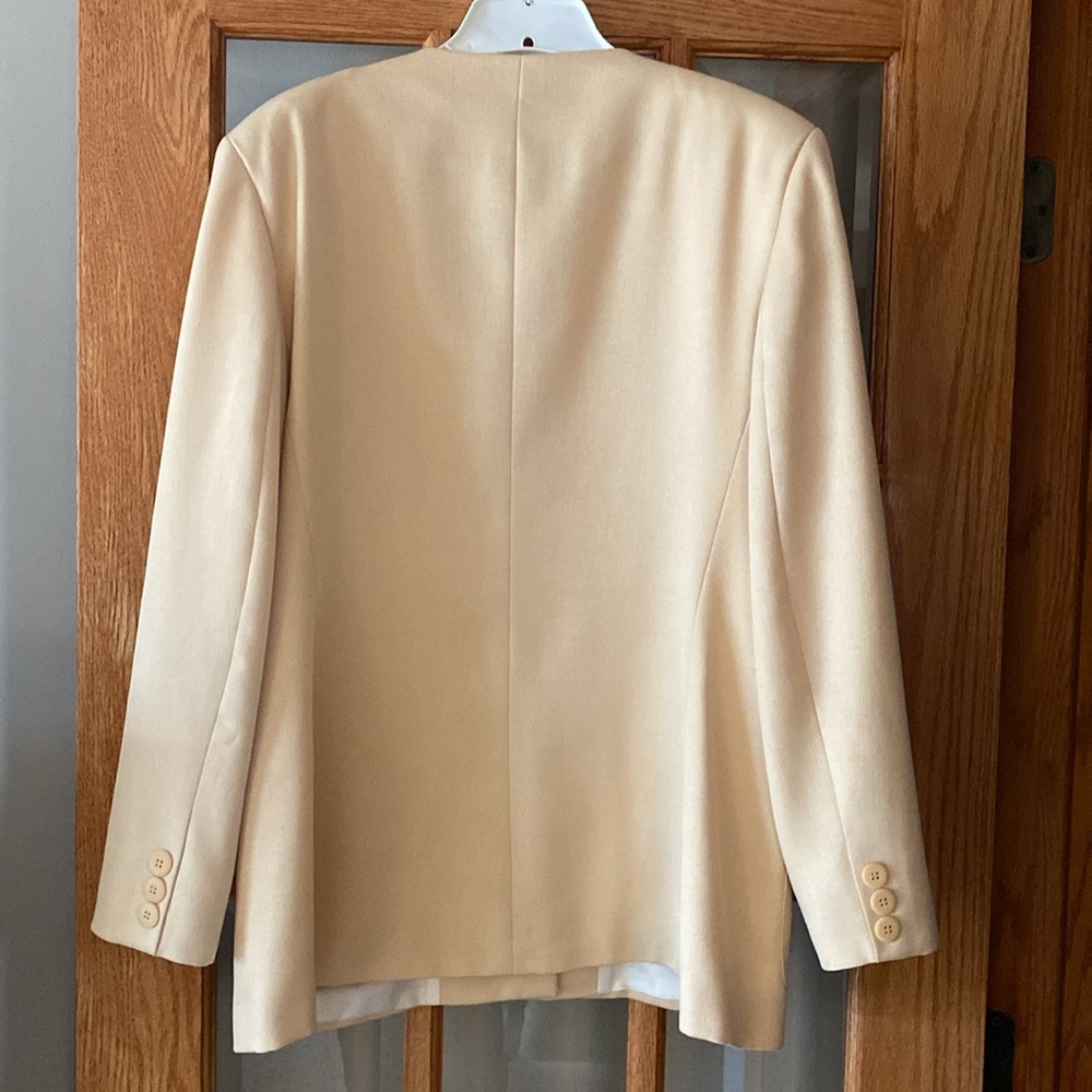 Giorgio San Angelo Vintage Butter Yellow Pantsuit Women’s 14 Pastel Power Set - Picture 12 of 15
